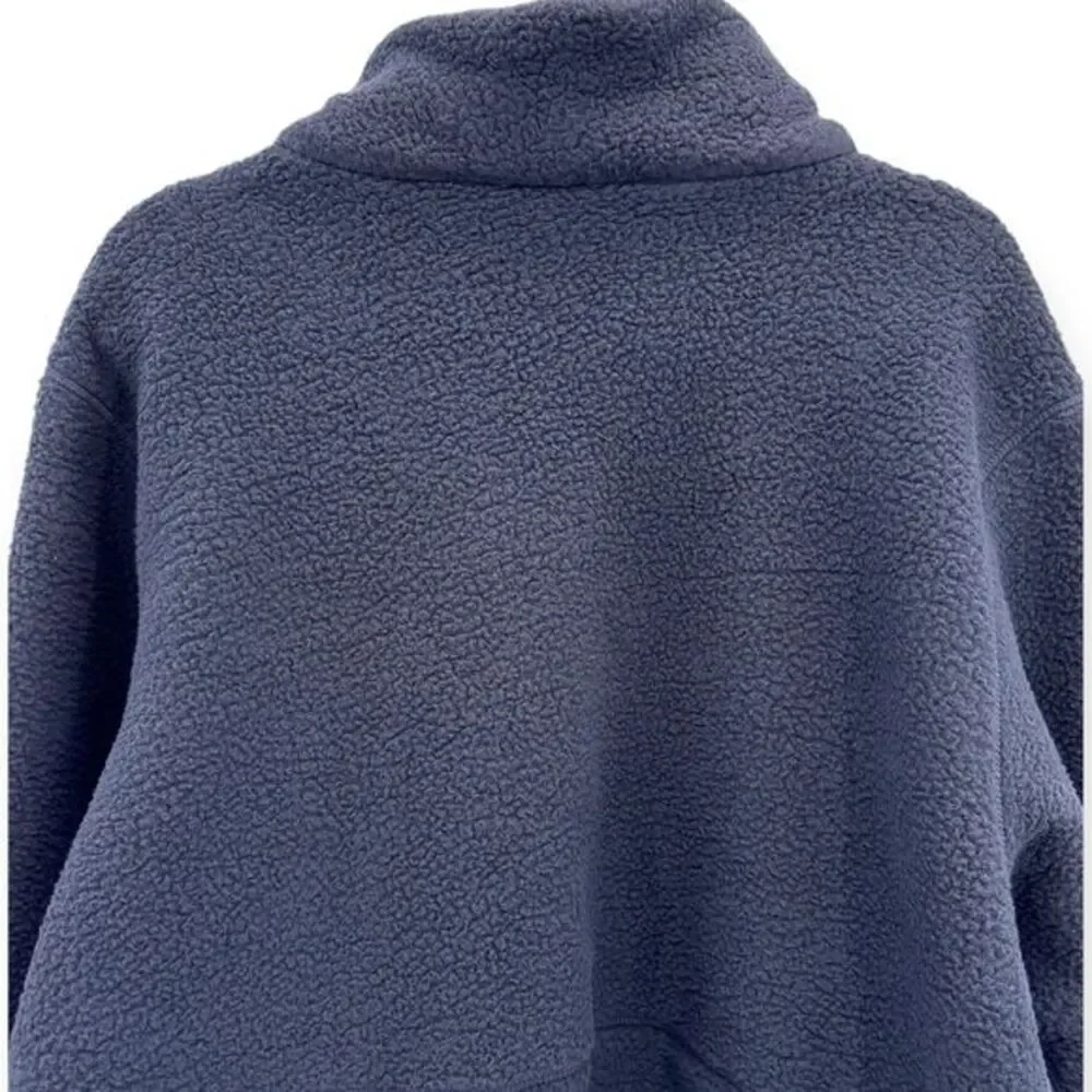The North Face Men's Size‎ Large Navy Dunraven Sherpa Full Zip Fleece Jacket